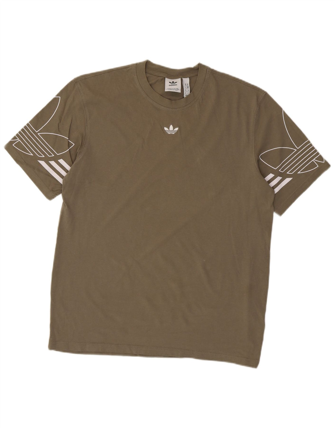 Adidas Mens Graphic T-Shirt Top Medium Khaki Cotton