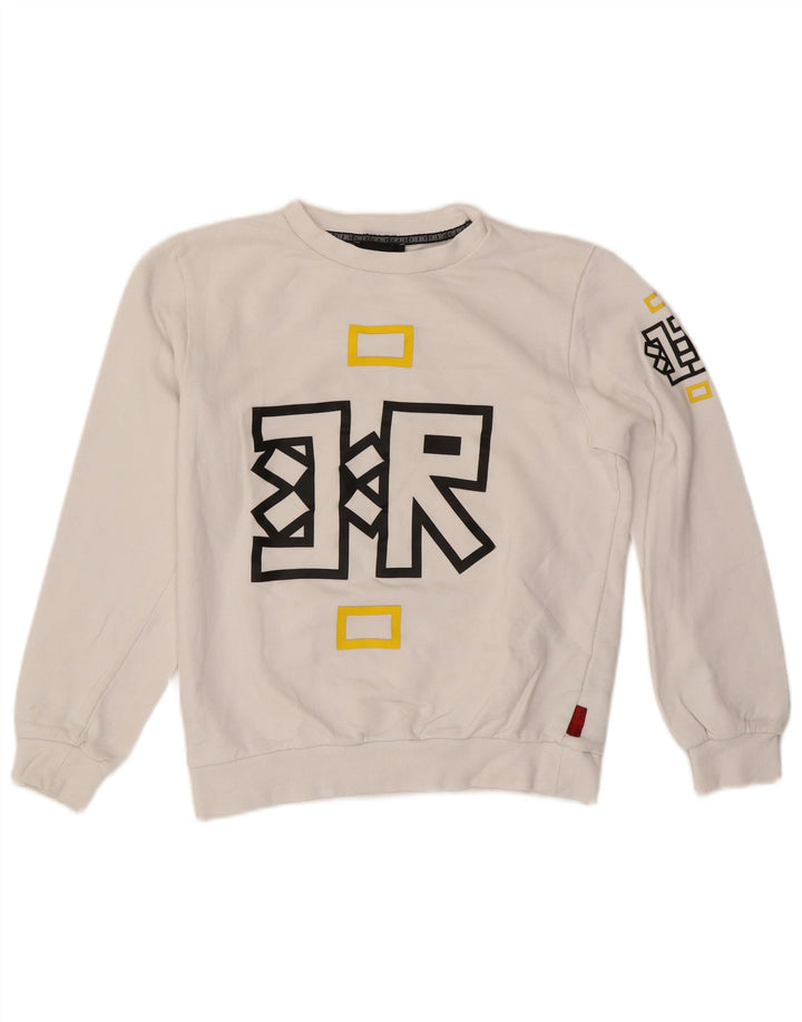 Richmond Boys Graphic Sweatshirt Jumper 15-16 Years White Cotton