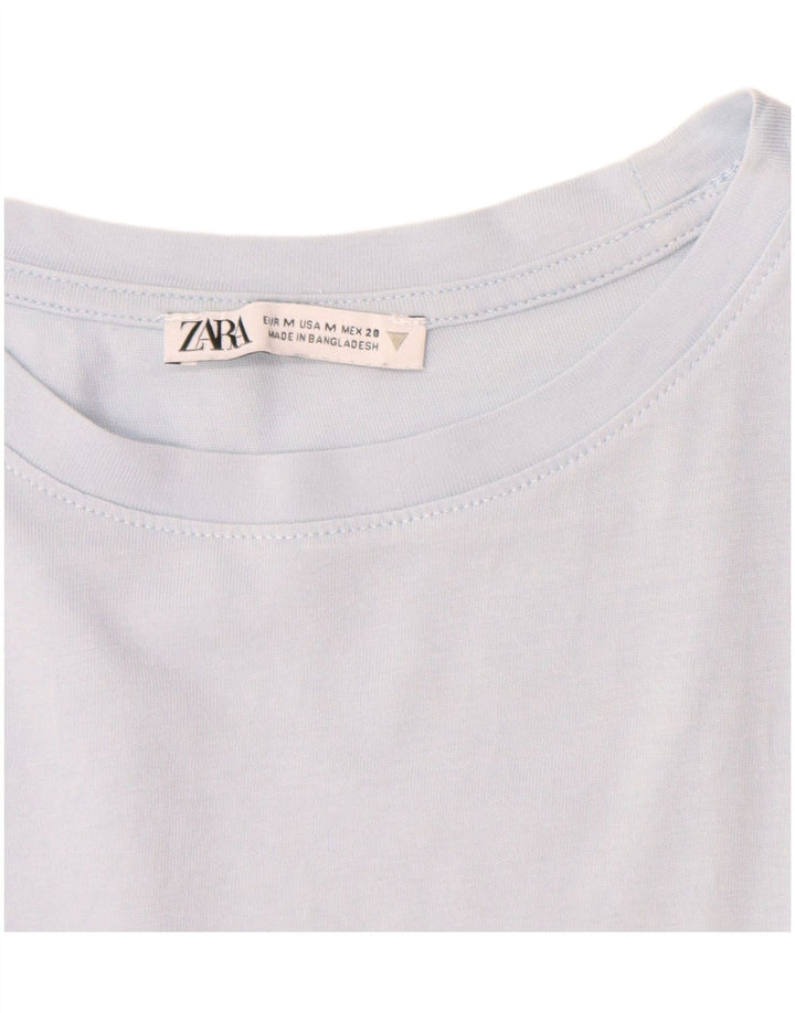 Zara Womens T-Shirt Top UK 14 Medium Blue
