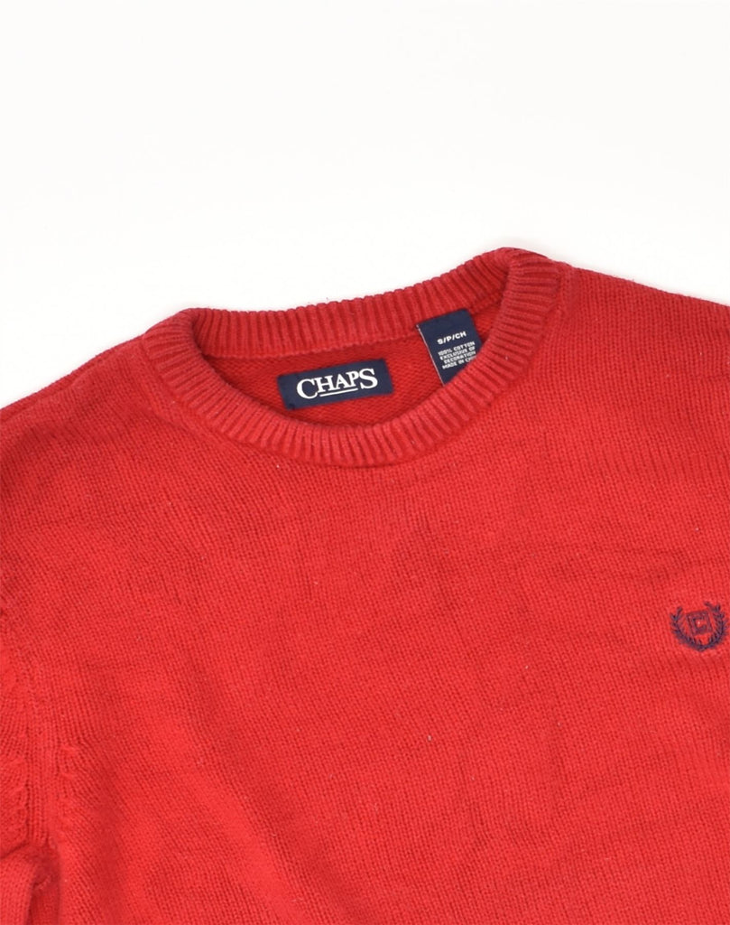 CHAPS Mens Crew Neck Jumper Sweater Small Red Cotton | Vintage Chaps | Thrift | Second-Hand Chaps | Used Clothing | Messina Hembry 