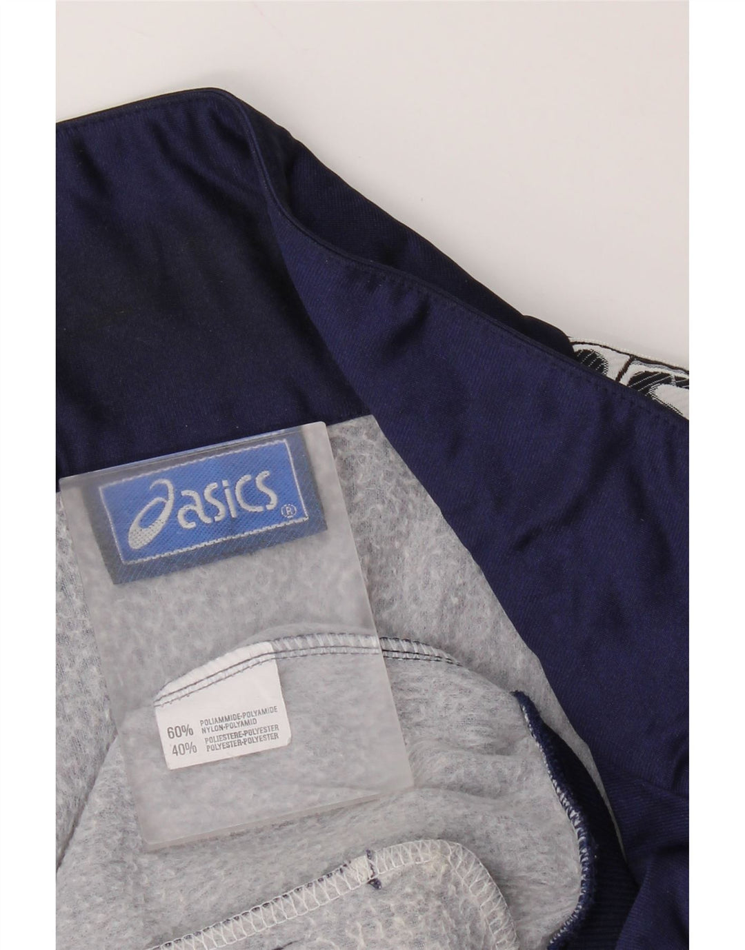 Asics Mens Graphic Tracksuit Top Jacket Medium Navy Blue Colourblock Sports