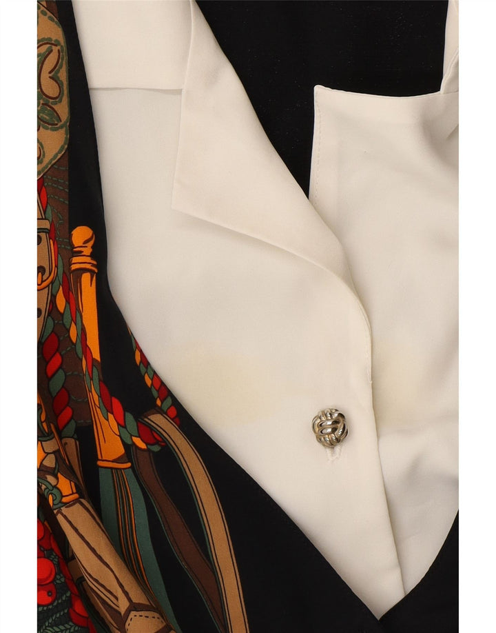 YESSICA Womens Graphic Shirt Blouse EU 42 Large Black Colourblock