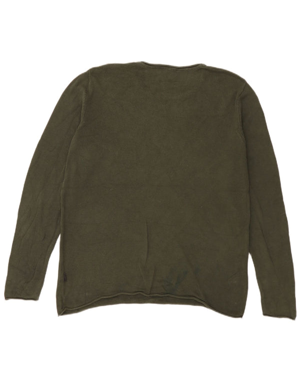 Jack & Jones Mens Crew Neck Jumper Sweater Large Green