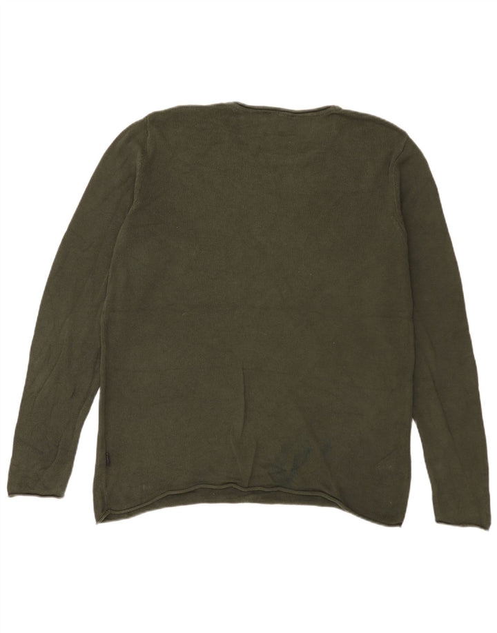 Jack & Jones Mens Crew Neck Jumper Sweater Large Green
