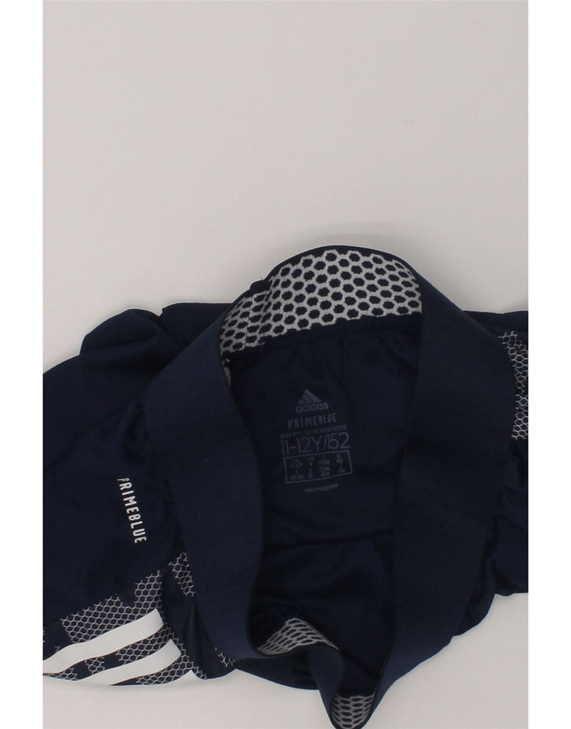 ADIDAS Boys Prime Blue Sport Shorts 11-12 Years Navy Blue Polyester | Vintage Adidas | Thrift | Second-Hand Adidas | Used Clothing | Messina Hembry 