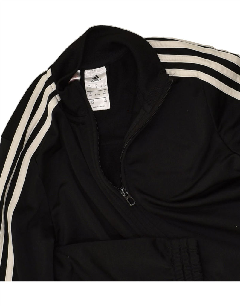 ADIDAS Boys Tracksuit Top Jacket 9-10 Years Black Polyester | Vintage Adidas | Thrift | Second-Hand Adidas | Used Clothing | Messina Hembry 