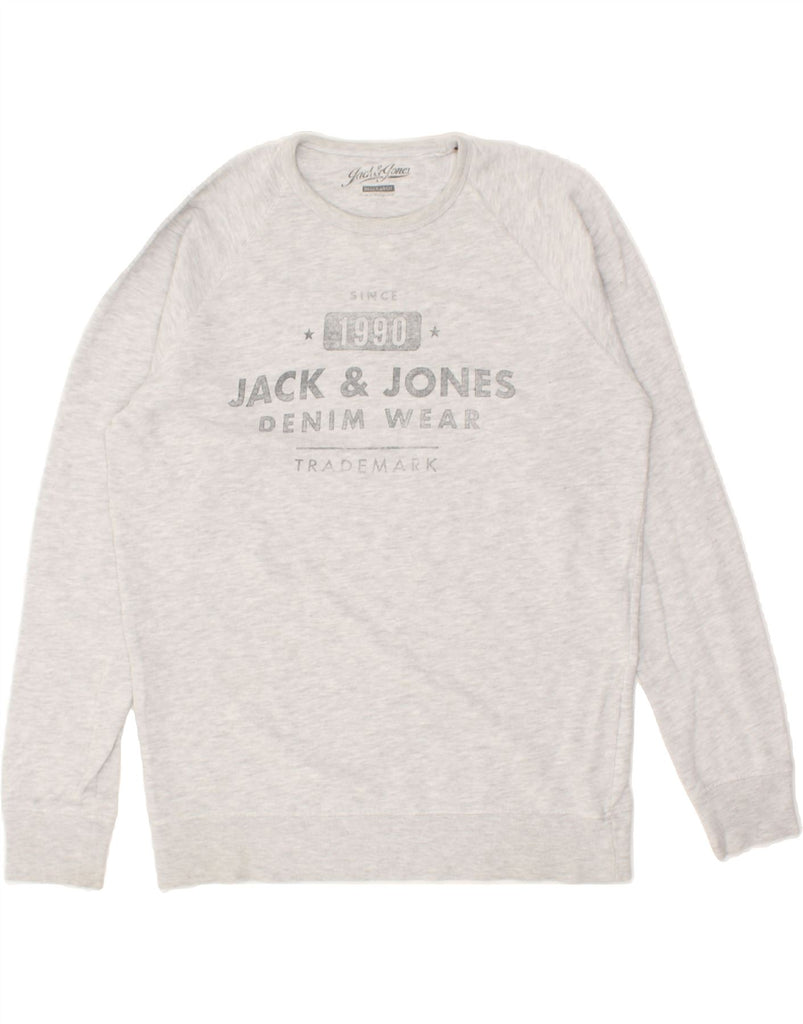 JACK & JONES Mens Sweatshirt Jumper Large Grey Cotton | Vintage Jack & Jones | Thrift | Second-Hand Jack & Jones | Used Clothing | Messina Hembry 