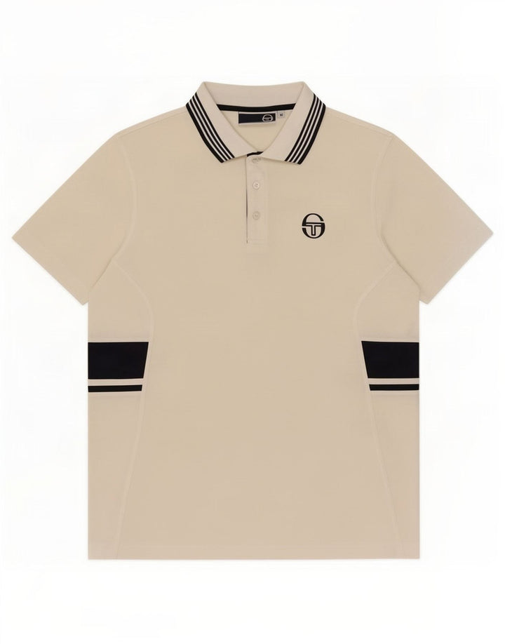 Sergio Tacchini Mens Polo Shirt Medium White Colourblock