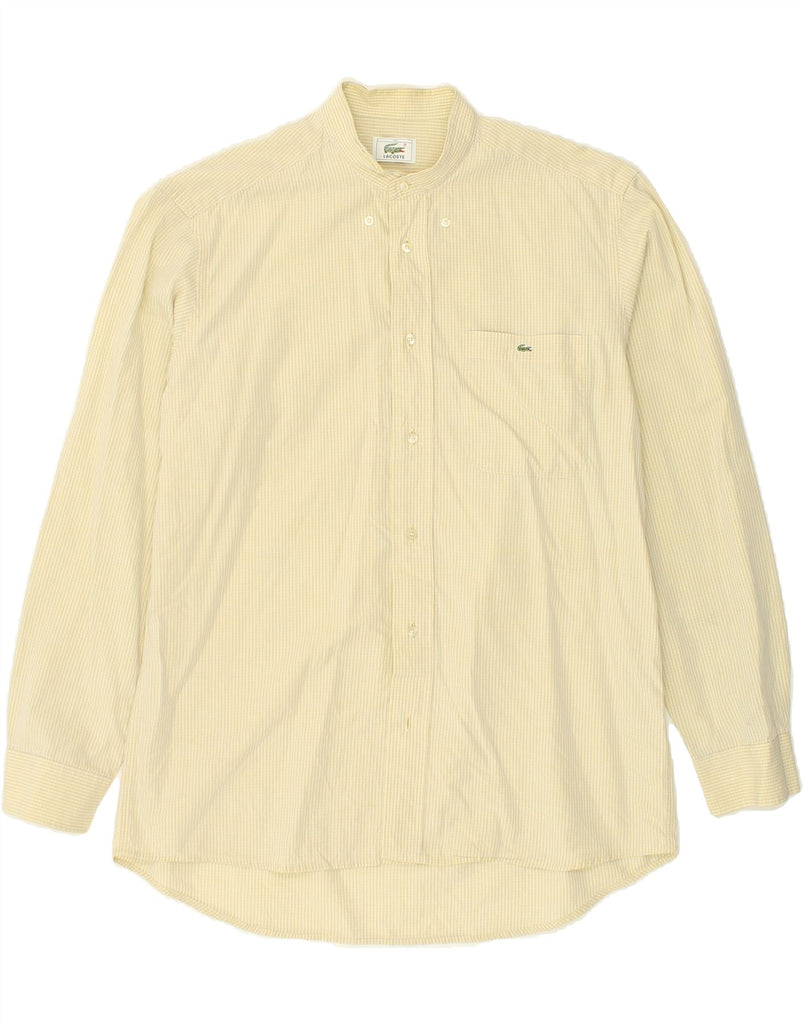 LACOSTE Mens Shirt Size 39 Medium Yellow Pinstripe Cotton | Vintage Lacoste | Thrift | Second-Hand Lacoste | Used Clothing | Messina Hembry 