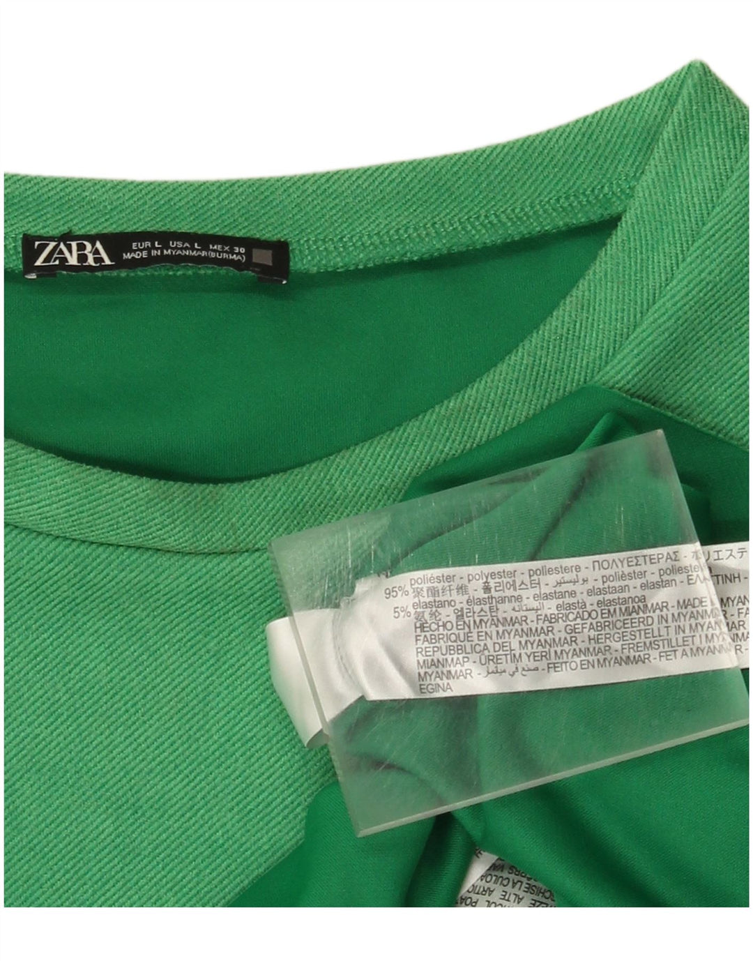 Zara Womens Sheath Dress UK 16 Large Green Polyester