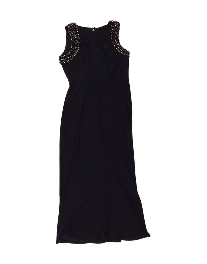 MONSOON Womens Sleeveless Maxi Dress UK 16 Large  Navy Blue Polyester Vintage Monsoon and Second-Hand Monsoon from Messina Hembry 