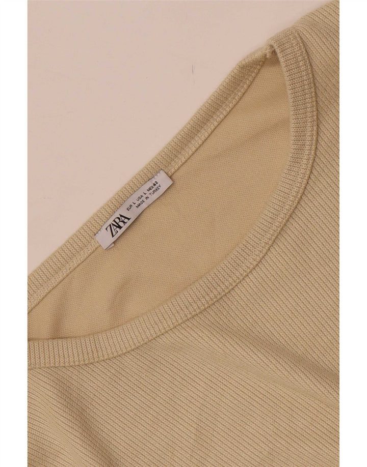 Zara Mens Loose Fit Top Long Sleeve Large Beige