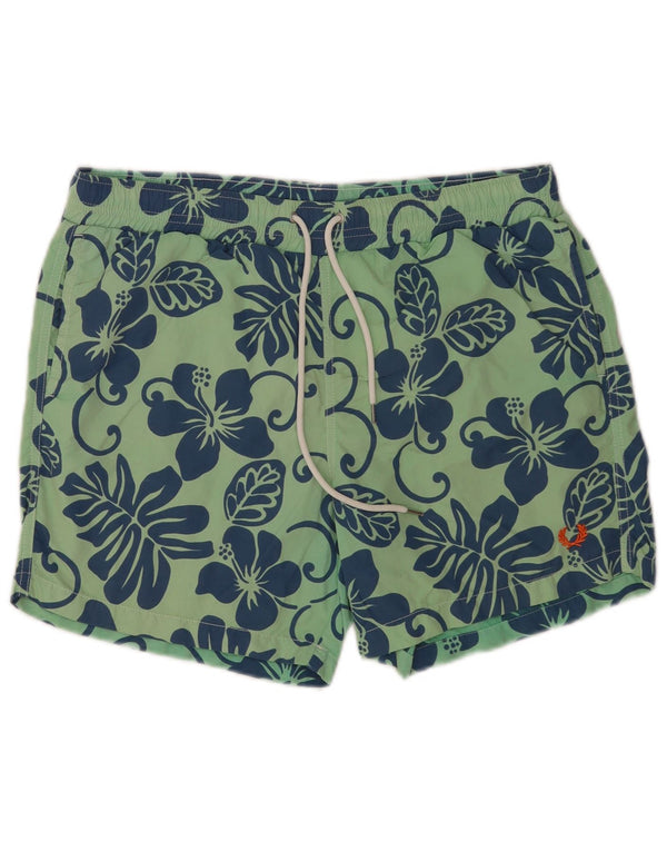 Fred Perry Mens Regular Swimming Shorts Large Green Floral Polyamide