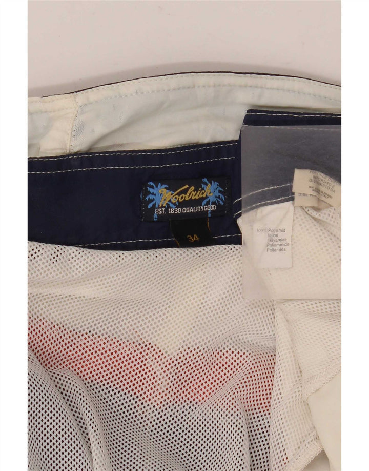 Woolrich Mens Swimming Shorts Large Navy Blue Colourblock Polyamide
