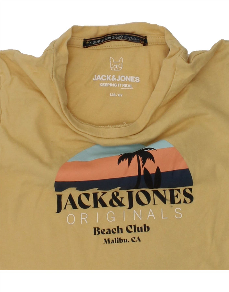 JACK & JONES Boys Graphic T-Shirt Top 7-8 Years Yellow | Vintage Jack & Jones | Thrift | Second-Hand Jack & Jones | Used Clothing | Messina Hembry 