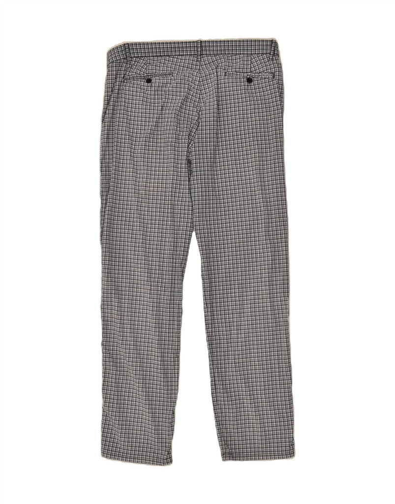 CHERVO Mens Slim Chino Trousers IT 52 XL W36 L31 Grey Gingham Cotton | Vintage Chervo | Thrift | Second-Hand Chervo | Used Clothing | Messina Hembry 