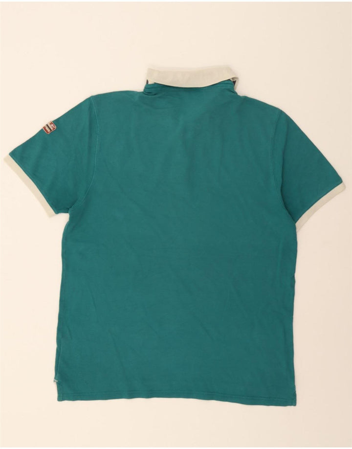 NAPAPIJRI Mens Polo Shirt Large Green Cotton Vintage Napapijri and Second-Hand Napapijri from Messina Hembry 