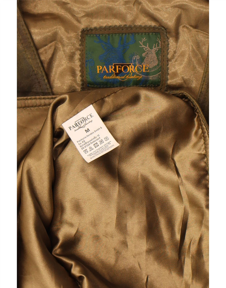 Parforce Mens Leather Waistcoat Medium Khaki Leather