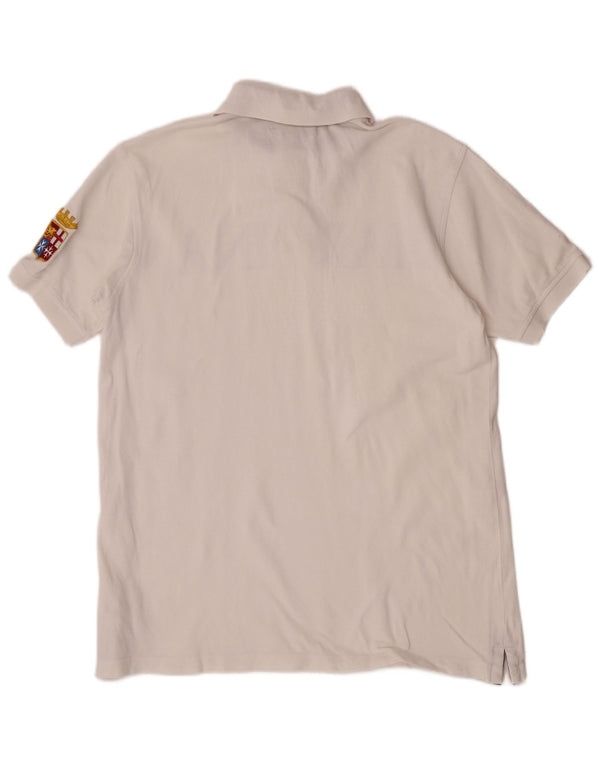 Marina Militare Mens Graphic Rugby Polo Shirt Large White Cotton