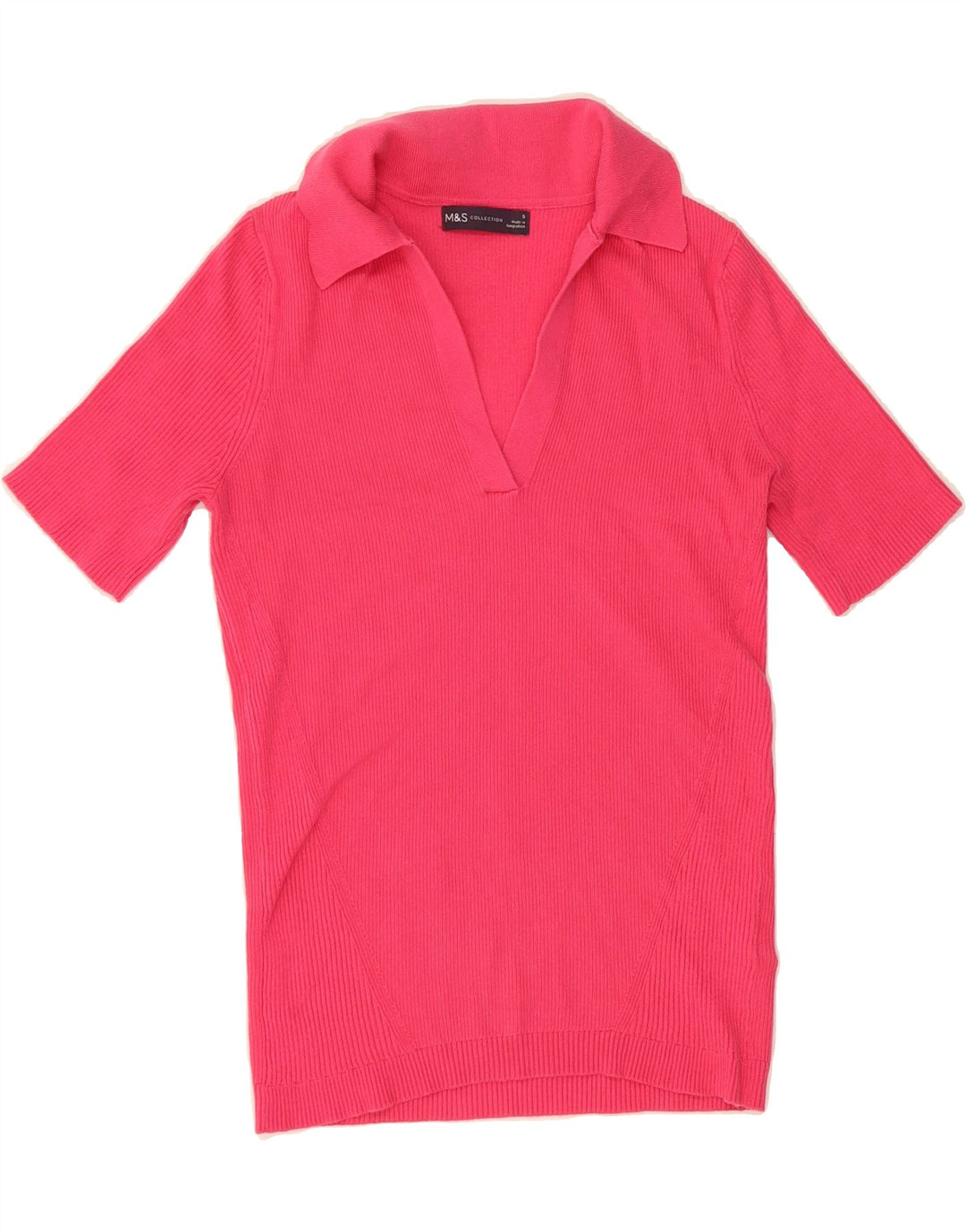 MARKS & SPENCER Womens Polo Neck Jumper Sweater UK 10 Small Pink Vintage Marks & Spencer and Second-Hand Marks & Spencer from Messina Hembry 