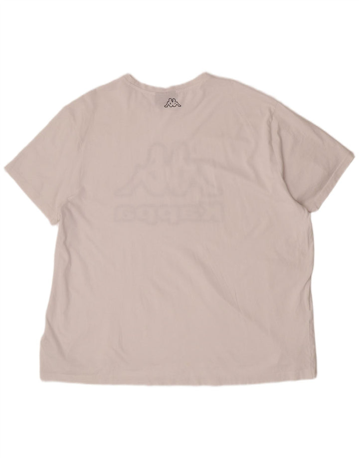 Kappa Mens Graphic T-Shirt Top 4XL White Cotton