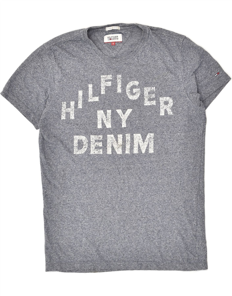 TOMMY HILFIGER Mens Graphic T-Shirt Top Small Grey Cotton | Vintage Tommy Hilfiger | Thrift | Second-Hand Tommy Hilfiger | Used Clothing | Messina Hembry 