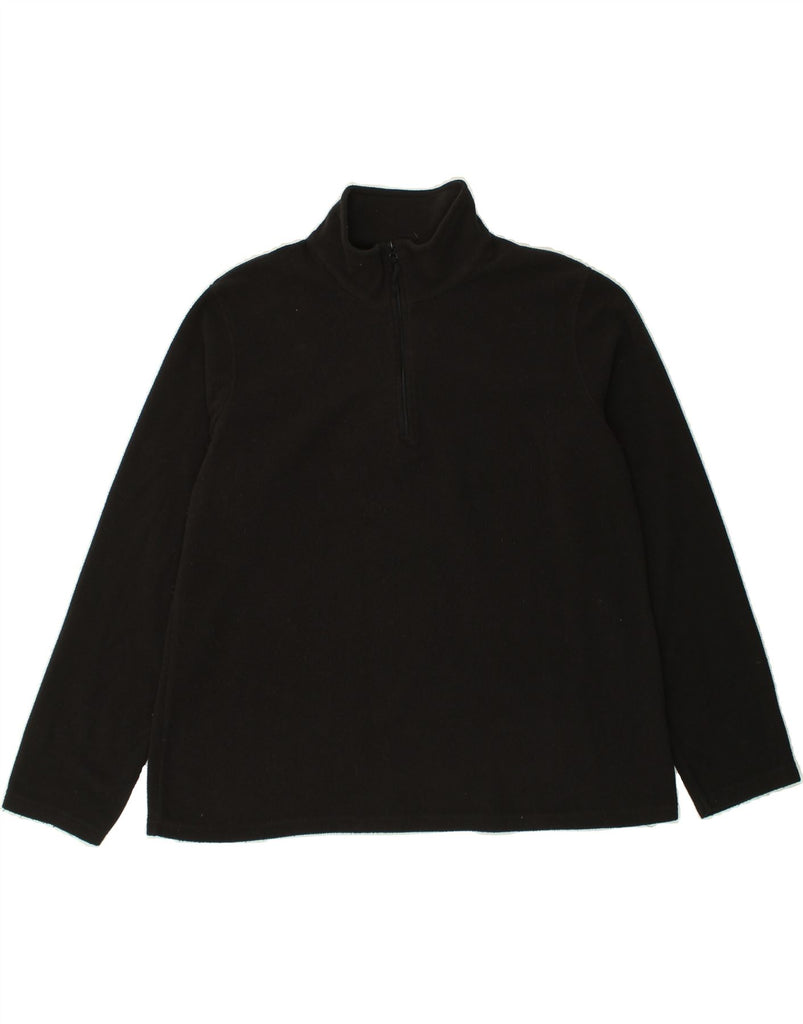 MOUNTAIN WAREHOUSE Womens Zip Neck Fleece Jumper UK 18 XL Black Polyester | Vintage Mountain Warehouse | Thrift | Second-Hand Mountain Warehouse | Used Clothing | Messina Hembry 