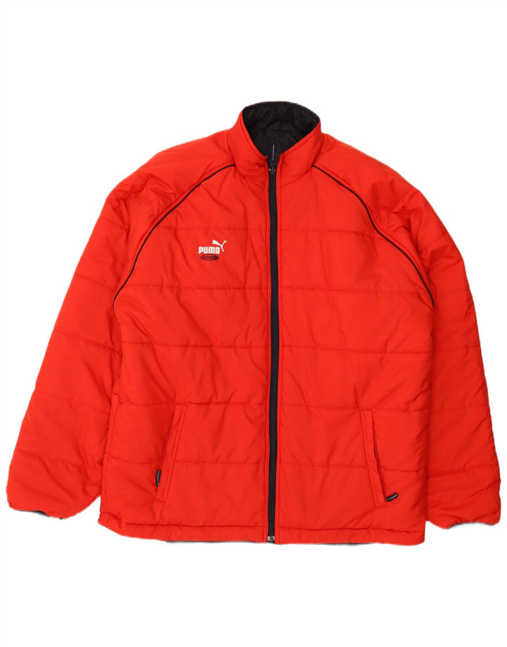 Puma Mens Reversible Padded Jacket UK 44 2XL Navy Blue Colourblock