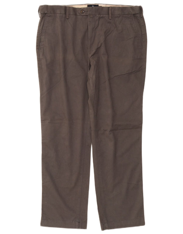 Marks & Spencer Mens Blue Harbour Straight Chino Trousers W40 L31 Grey