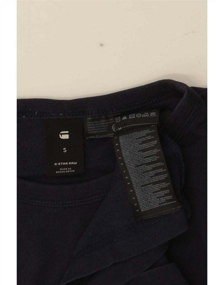 G-Star Mens Graphic T-Shirt Top Small Navy Blue Cotton