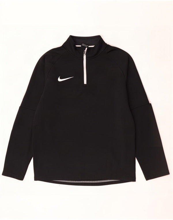 Nike Mens Dri Fit Zip Neck Pullover Tracksuit Top Small Black Colourblock