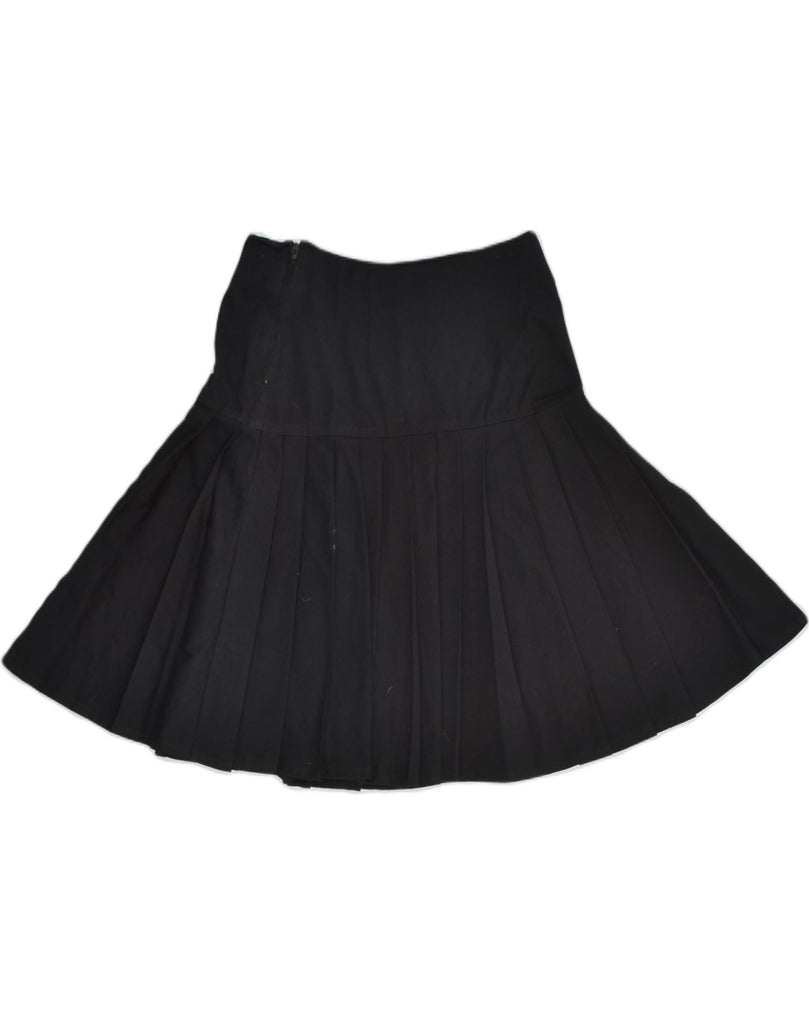 STEFANEL Womens High Waist Pleated Skirt IT 42 Medium W26 Black Polyester | Vintage Stefanel | Thrift | Second-Hand Stefanel | Used Clothing | Messina Hembry 