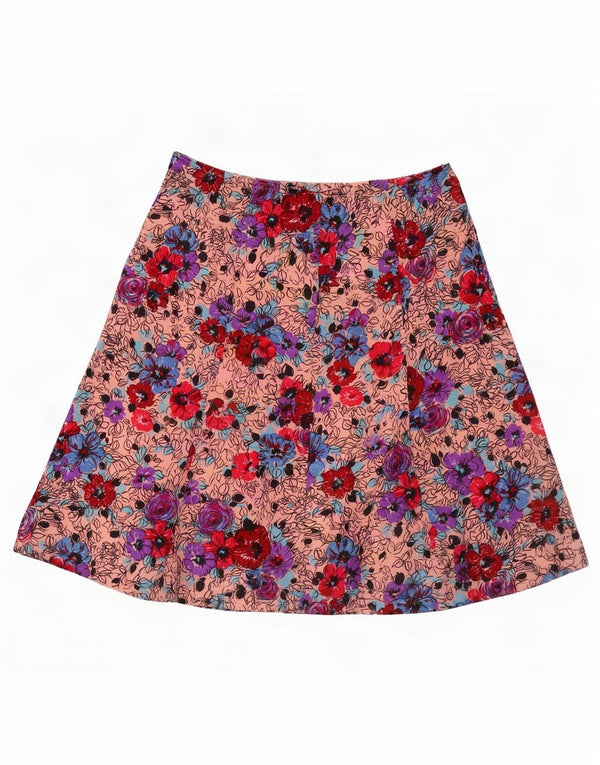 Vintage Womens A-Line Skirt IT 40 Small W27 Pink Floral