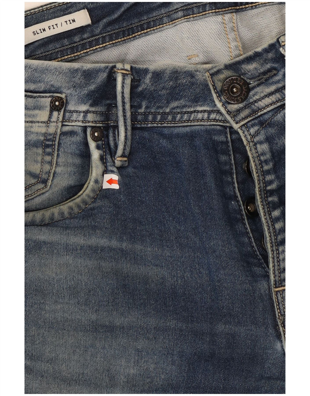 JACK & JONES Mens Tim Slim Jeans W30 L34 Blue Cotton