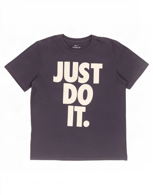 Nike Mens Graphic T-Shirt Top Medium Navy Blue Cotton