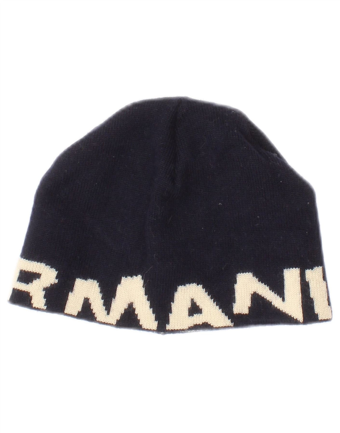 Armani Junior Boys Graphic Knit Beanie Hat One Size Navy Blue Colourblock