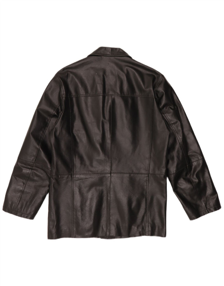 Vintage Mens Leather Jacket UK 42 XL Black Leather