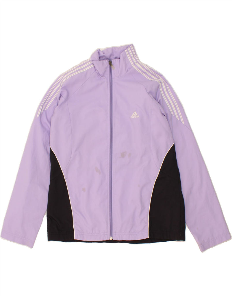 ADIDAS Womens Tracksuit Top Jacket UK 14 Large Purple Colourblock Vintage Adidas and Second-Hand Adidas from Messina Hembry 