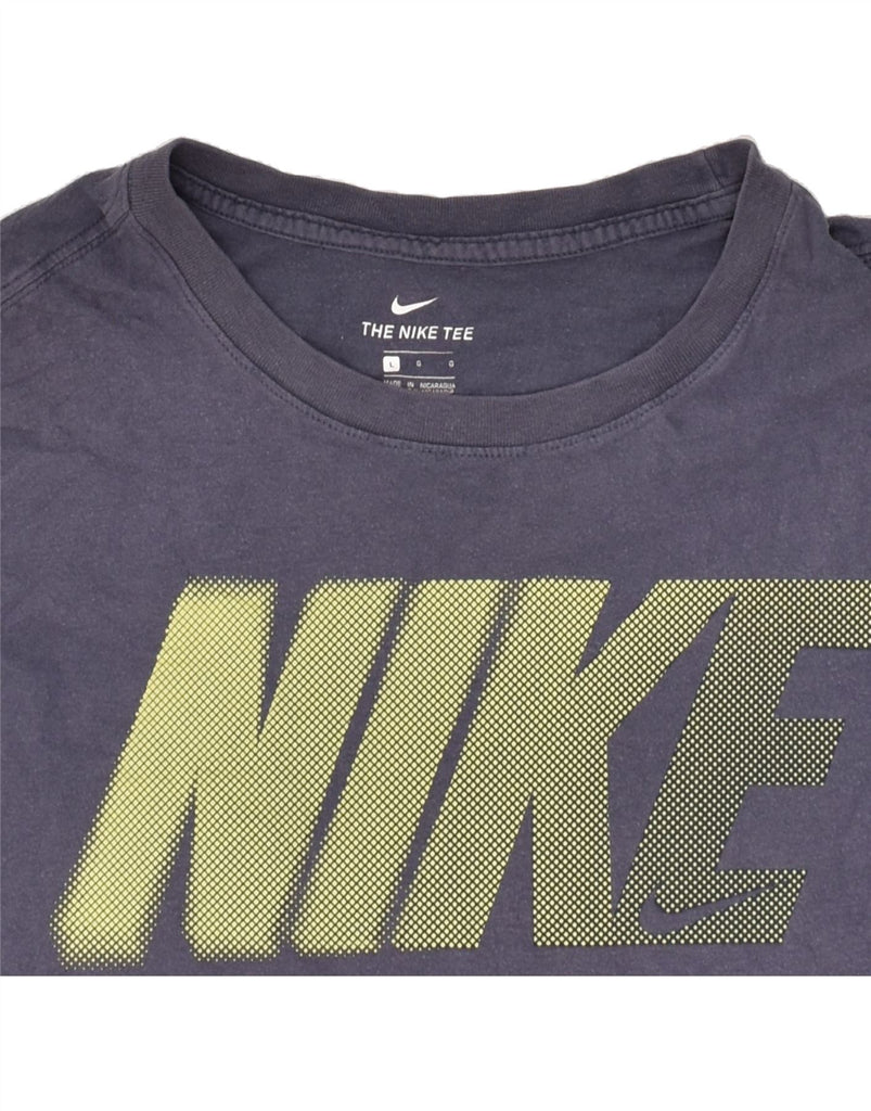 NIKE Mens Graphic T-Shirt Top Large Navy Blue Vintage Nike and Second-Hand Nike from Messina Hembry 