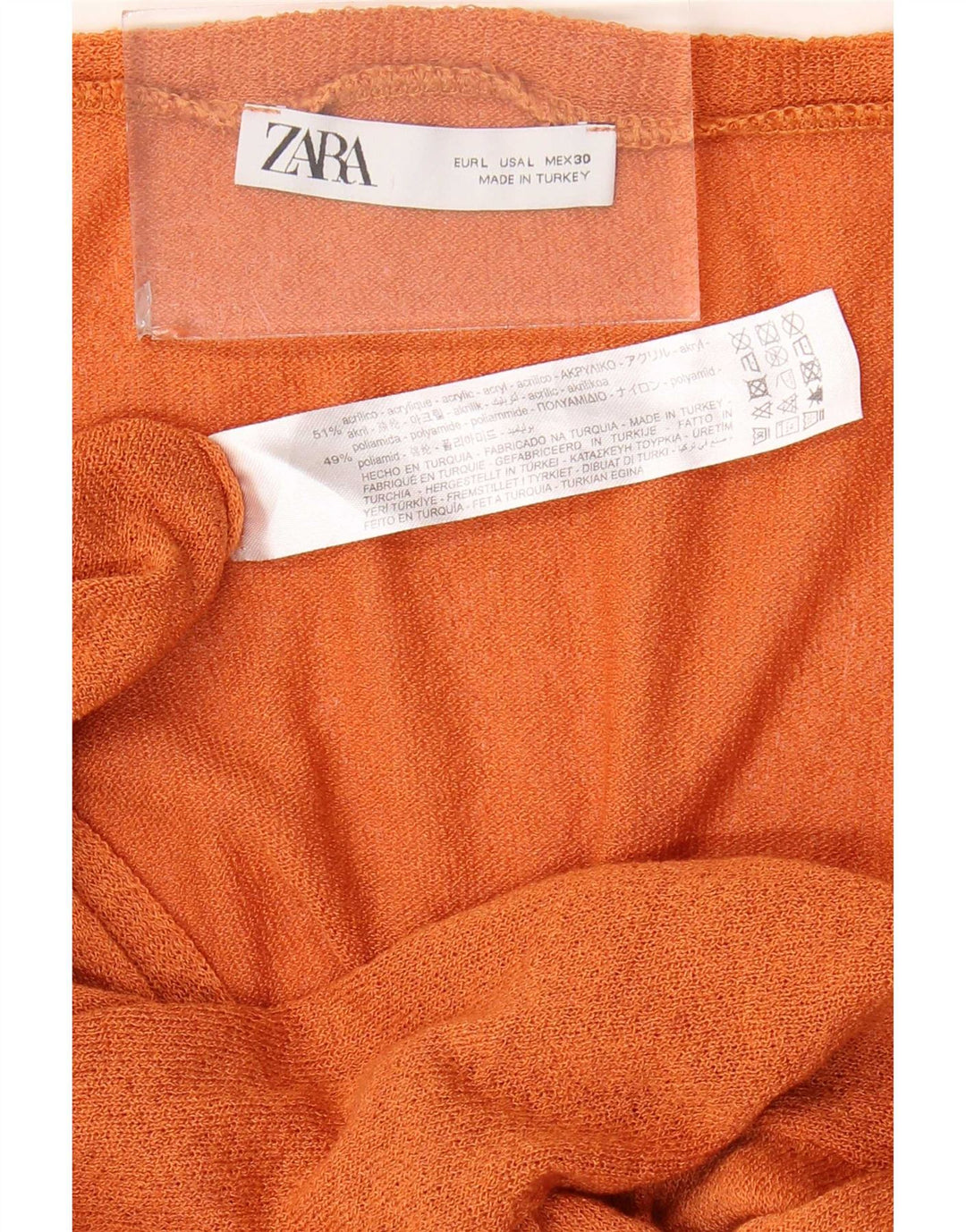 Zara Womens Oversized Cardigan Sweater UK 16 Large Orange Acrylic