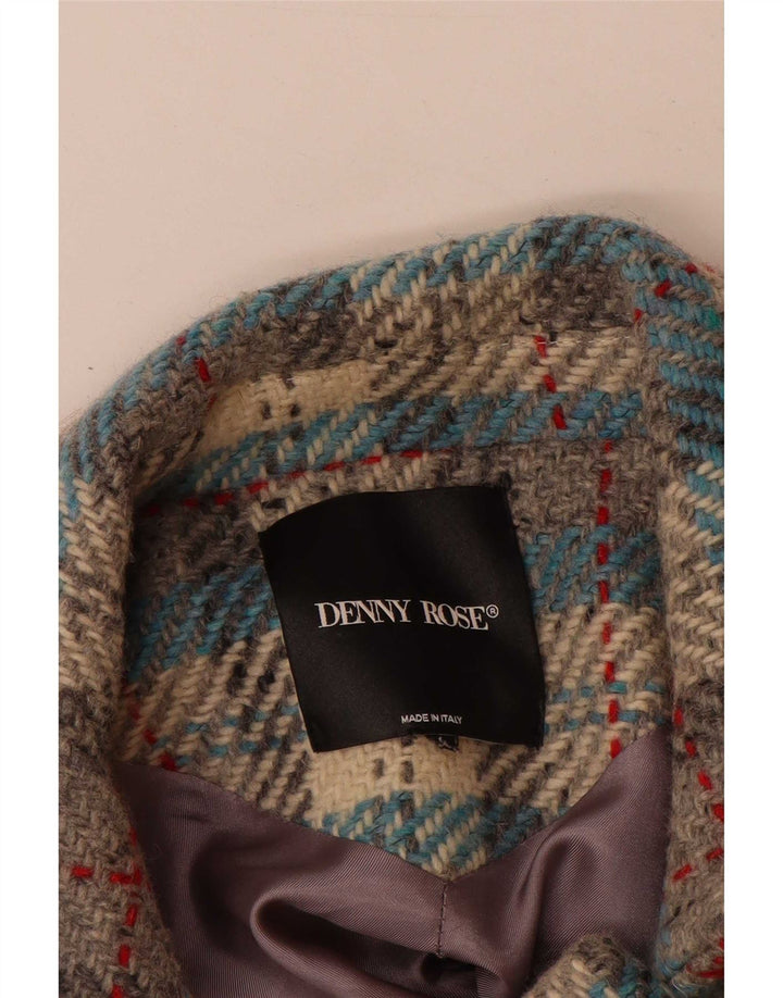 Denny Rose Womens Double Breasted Coat UK 8 Small Multicoloured Check
