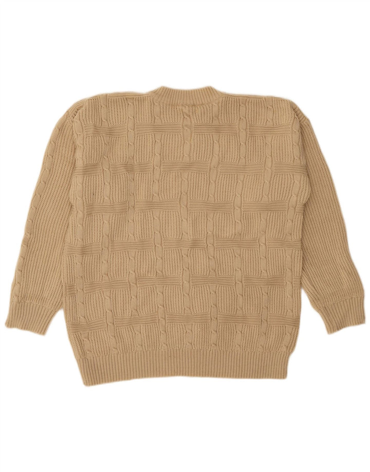 Vintage Mens Crew Neck Jumper Sweater IT 50 Medium Beige Acrylic