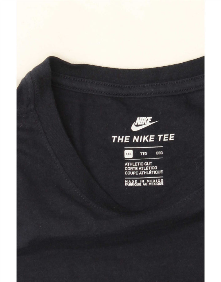 Nike Mens Athletic Cut Graphic T-Shirt Top 2XL Navy Blue