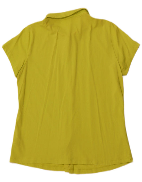 WHITE STUFF Womens Short Sleeve Shirt Blouse UK 14 Medium Green Cotton