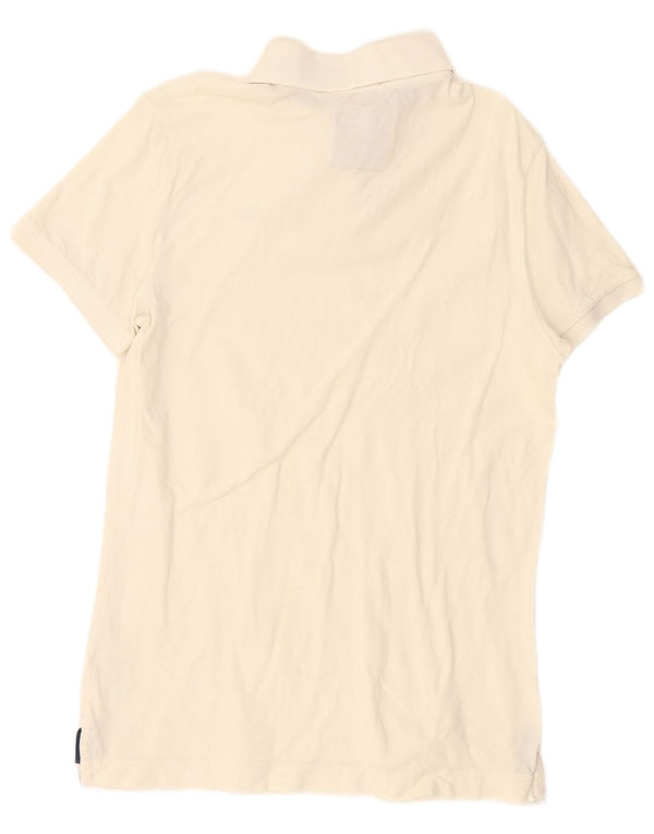 Abercrombie & Fitch Mens Muscle Polo Shirt Large Off White Cotton