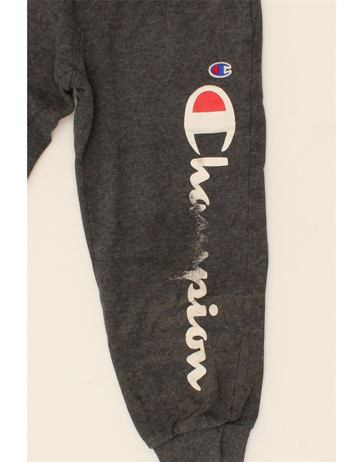 CHAMPION Boys Graphic Tracksuit Trousers Joggers 6-7 Years Small Grey Vintage Champion and Second-Hand Champion from Messina Hembry 