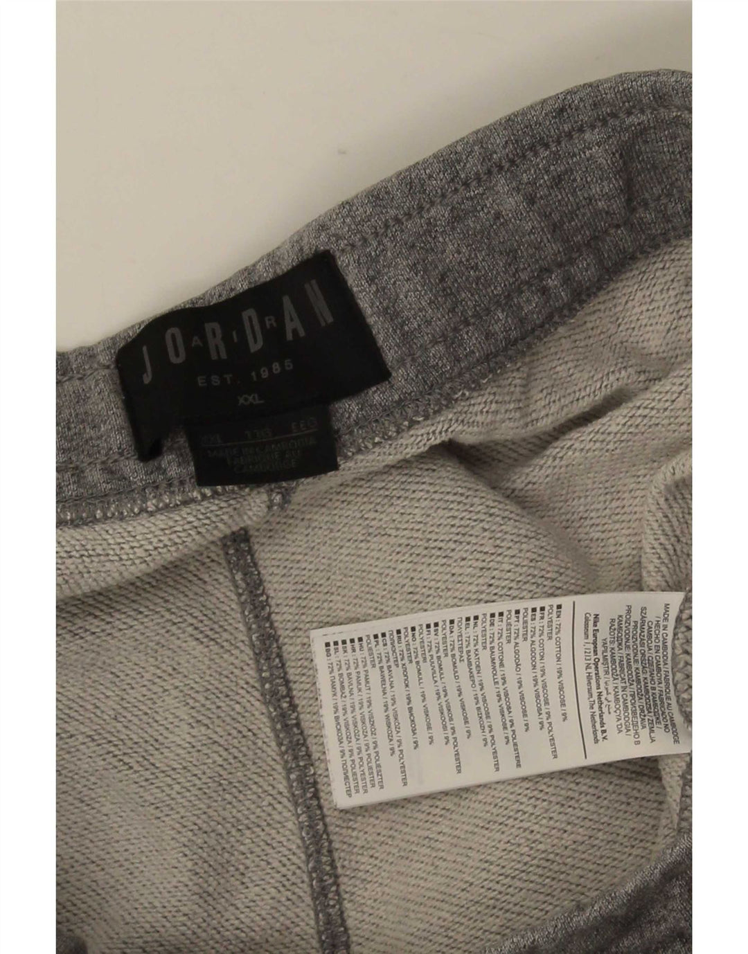 Jordan Mens Tracksuit Trousers Joggers 2XL  Grey Cotton