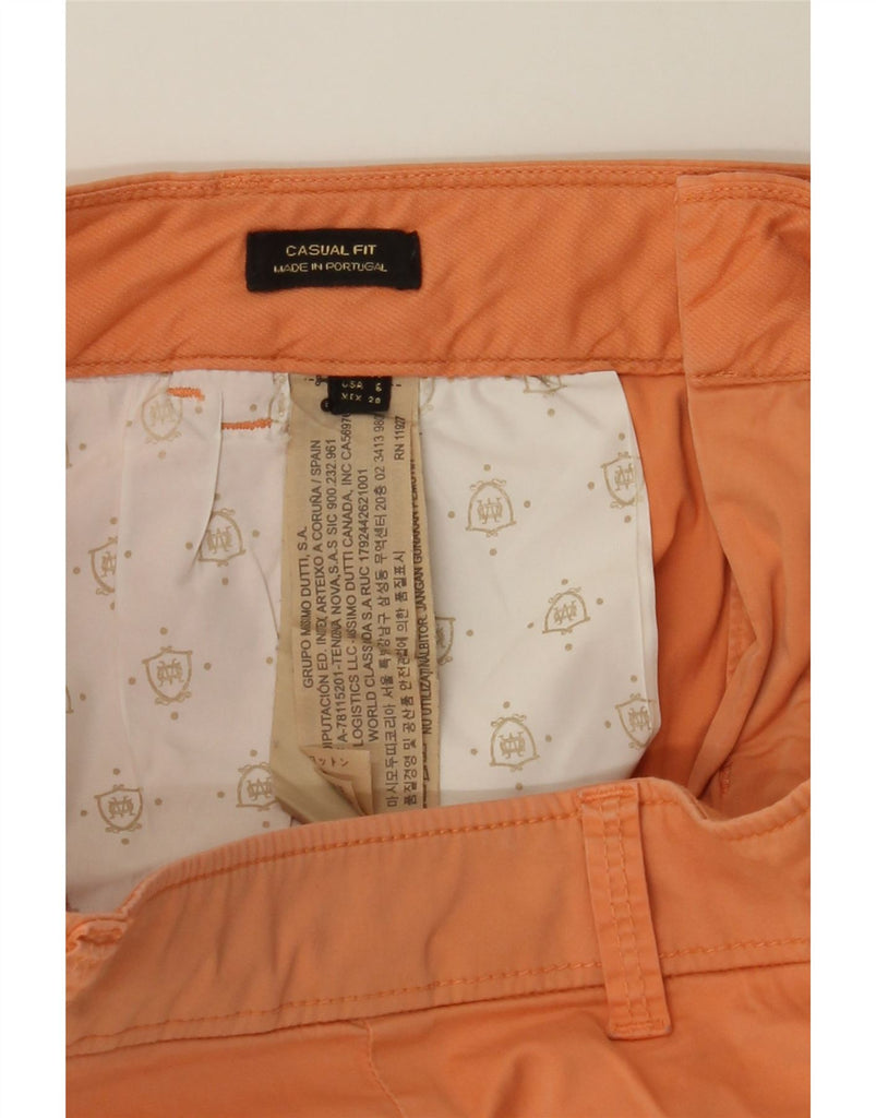 MASSIMO DUTTI Womens Casual Fit Chino Trousers US 6 Small W28 L29 Orange Vintage Massimo Dutti and Second-Hand Massimo Dutti from Messina Hembry 