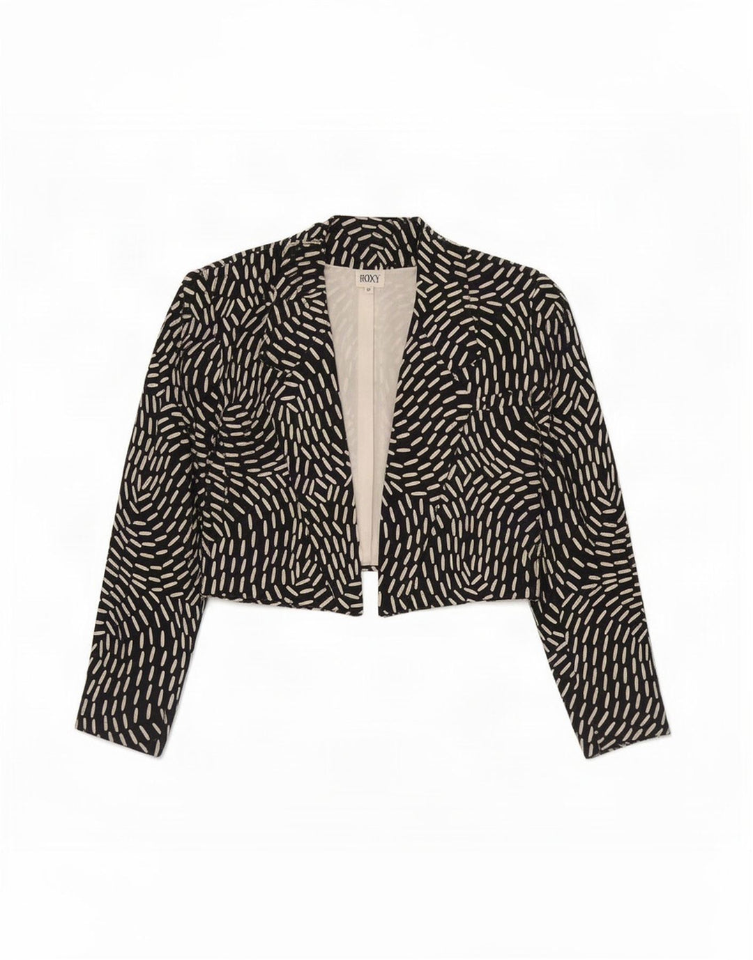 Roxy Womens Abstract Pattern Bolero Jacket EU 40 Medium Black Silk