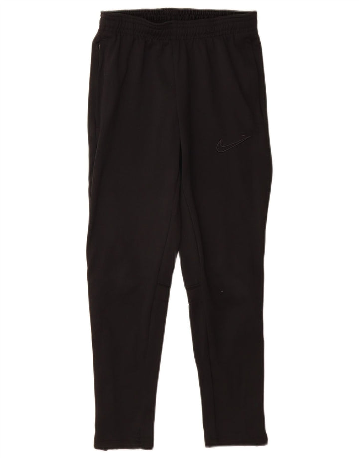 NIKE Boys Tracksuit Trousers 8-9 Years Small Black Polyester